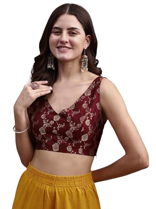 Readymade Saree Blouse for Women Stylish ll Sleeveless Blouse for Women-image-47