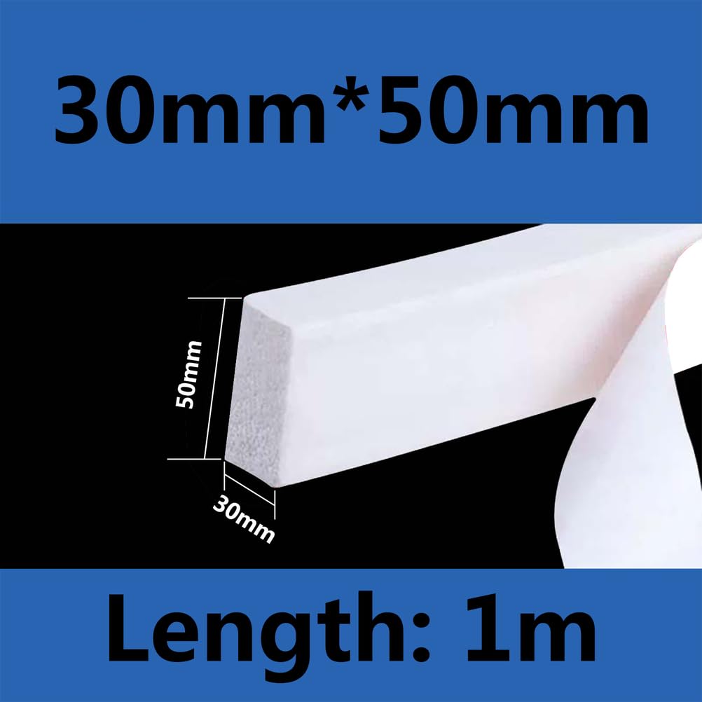 Cinta de Sellado de Silicona 1m Autoadhesiva para Puertas y Ventanas Bloquea Corrientes de Aire Polvo y Ruido Exterior Instalación DIY Fácil,30mm*50mm