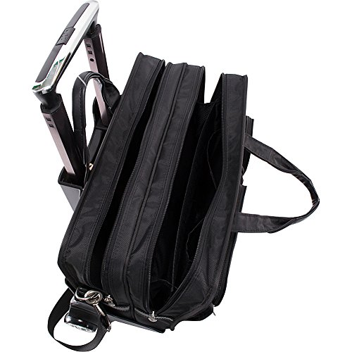 McKleinUSA P Series, Clinton, Tech-Lite Ballistic Nylon, 17" Nylon Patented Detachable -Wheeled Laptop Briefcase, Black (58445), One Size3