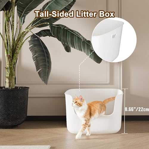 Arenero para gato blanco plástico 22.8x15x8.7 pulgadas miniatura 3