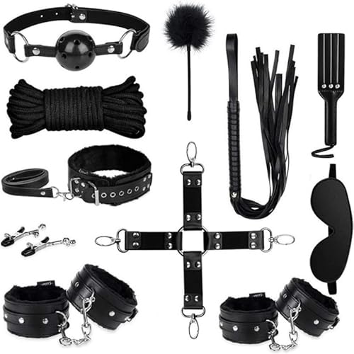 QiKKago Sexual Bondage Kit 11 Classico Set Multifunzione in Cuoio