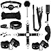 ZeeKoug Pilates 11 Pezzi Fashion Design Set di Combinazione di Pelle (Nero), Accessori Cosplay Racket Divertente, Forniture di Polso E Hip Yoga, Regali per Coppia immagine