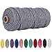 Produktbild Makramee Garn 3 mm x 100 m Baumwollgarn Baumwollkordel Kordel-Strickarbeiten Kettgarn Baumwollschnur Macrame Garn,Wand Aufhängung Pflanze Aufhänger,DIY Basteln Katzenhängematte(Grau)