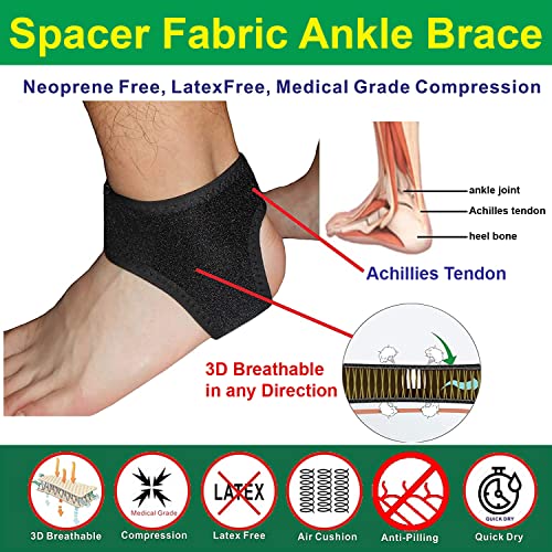 Irufa, An-Os-11,3D Breathable Elastic Knit Patented Fabric Adjustable Athletics Achillies Tendon Ankle Wrap, Plantar Fasciitis, Pain Relief For Sprains, Strains, Arthritis And Torn Tendons (L) #TOP2
