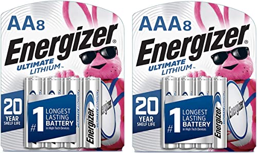 Energizer Ultimate Lithium AA Batteries and AAA Batteries, 8 Double A and 8 Triple A Batteries Combo - image 1