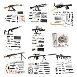 8 Pcs Assembly Toy Models for Wargame Play & Action Figures Incl. Gatling IGGM, Type 95, MK1415GM, MG42, M1G, M95, DSR-1 for DIY Toy Collections