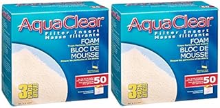 AquaClear 2 Pack of 50 Foam Filter Inserts, 3 Inserts Per Pack