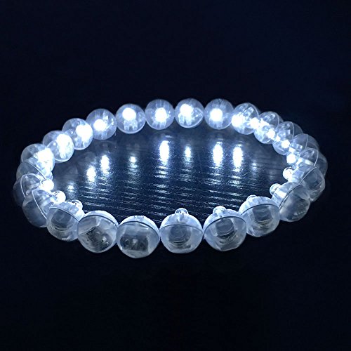 Neo Loons® 50Pcs/Lot 50 X White Round Led Flash Ball Lamp Balloon Light Long Standby Time For Paper Lantern Balloon Light Party Wedding Decoration #TOP1