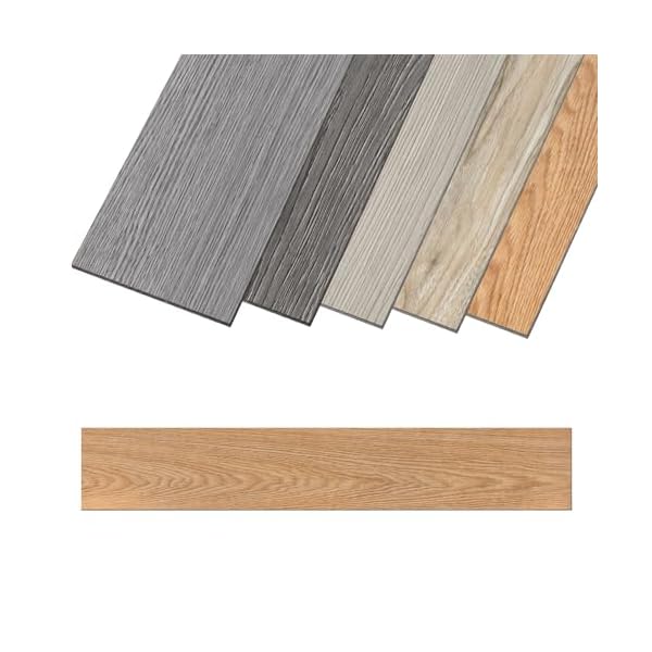 VA-Cerulean PVC Bodenbelag Vinyl Laminat Dielen Rutschfest wasserfest Selbstklebend Fliesen 2,51m² Vinylboden 91,44x15,24cm Dicke 2 mm(18 Stück,Typ A)