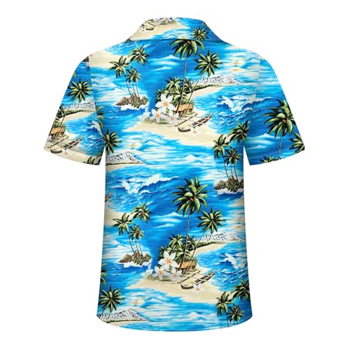 Image of Hawaiian Shirt for Men Tropical Shirts Summer Beach Button Down Short Sleeve Luau Aloha Floral Cruise Vacation Outfit 2026
