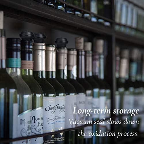 OWO Wine Saver with 4 Vacuum Stoppers, Wine Stopper, Reusable Bottle Sealer Keeps Wine Fresh (Wine saver + 4 stoppers)
