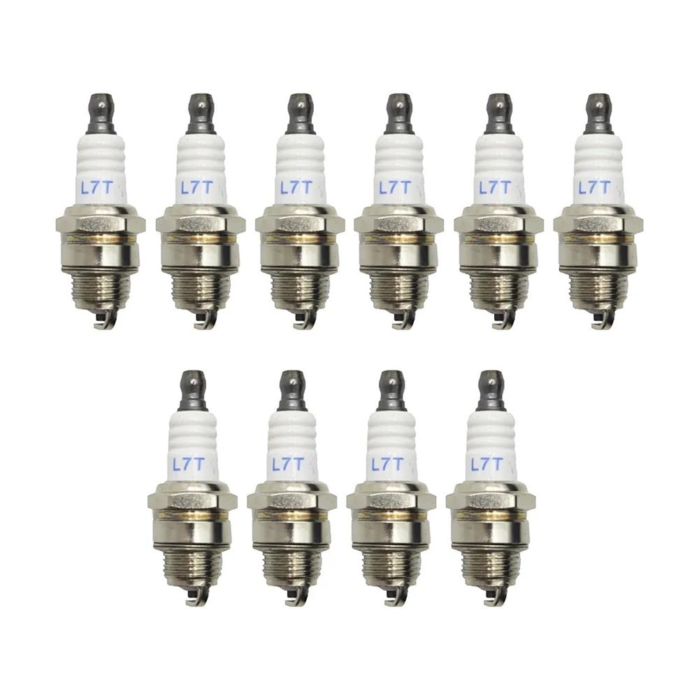 10 bujías L7T aptas for motosierras, repuestos, Herramientas de jardín, m de Gasolina y Cepillo CU