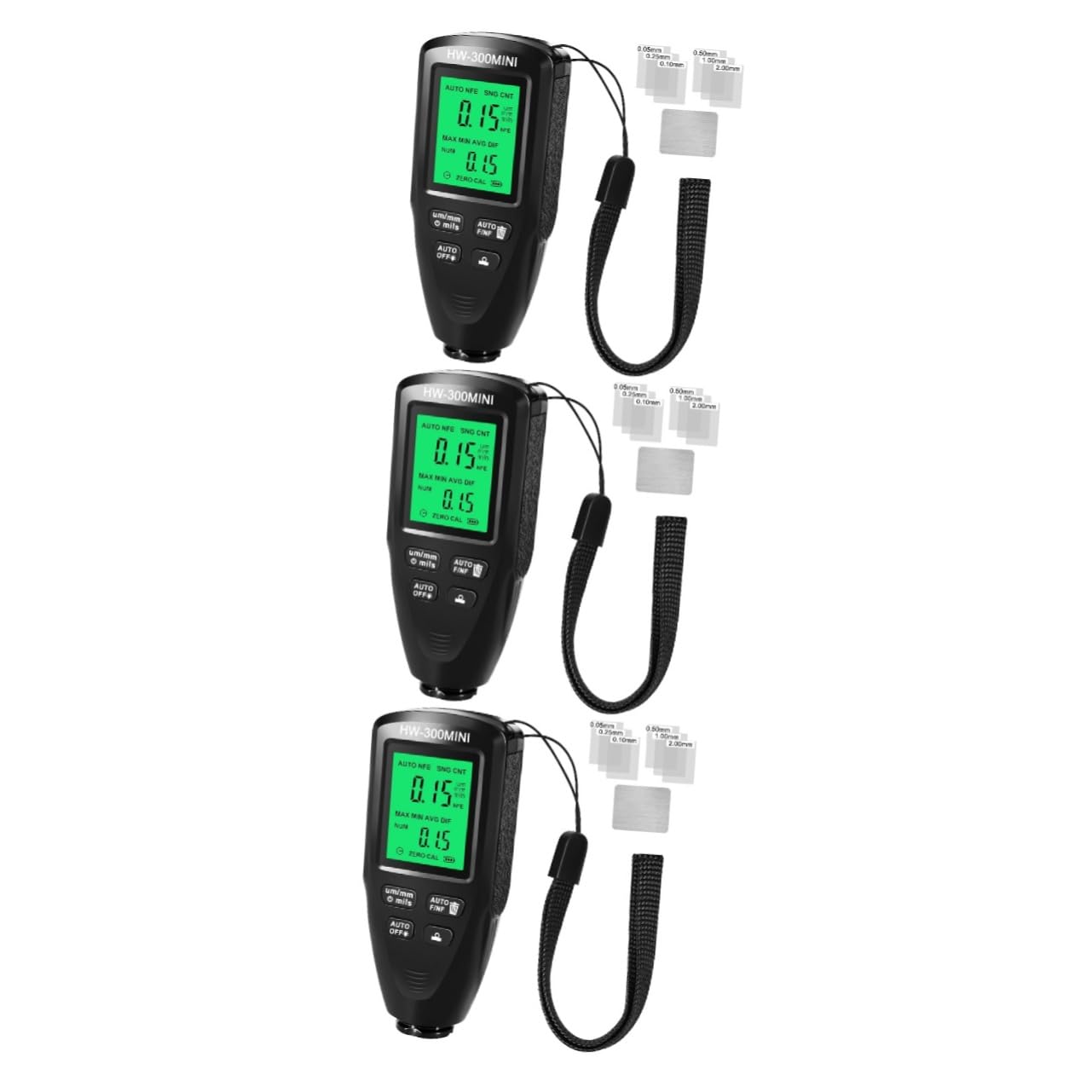 OUNONA 3 Piezas Medidor de espesor de recubrimiento Color medición espesor revestimiento medidor de pintura automotor medidor de espesor con retroiluminación medidor de profundidad