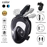 Ufanore Full Face Snorkel Mask Adult and Scuba Diving Mask 180 View Large Snorkeling Mask Anti-Fog Anti-Leak Design with Detachable Compatible with GoPro Mount Skin Diving