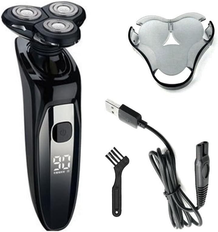 Miniatura 3 de Afeitadoras eléctricas para hombres, pantalla LCD, impermeable, afeitadora eléctrica para hombres, barba seca y húmeda, afeitadora facial recargable