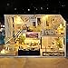 TuKIIE DIY Miniature Dollhouse Furniture Kit, 1:24 Scale Mini Wooden Doll House Accessories Plus Dust Proof for Kids Teens Adults(Loft Apartment)