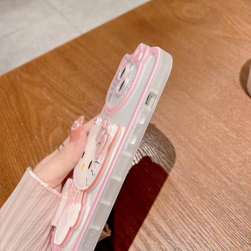 Podafu For Iphone 14 Cute Pink Kawaii Cartoon Style Soft Bumper Case With Makeup Mirror thumb #5