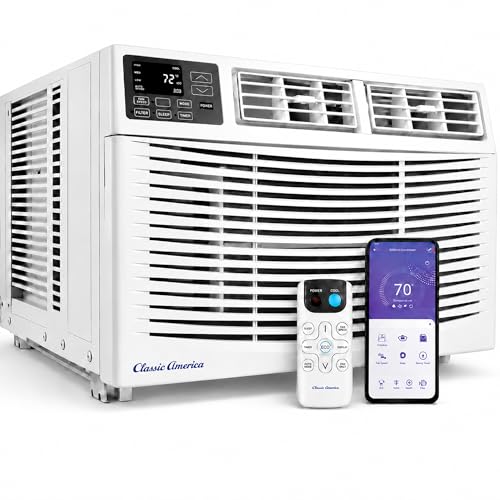Vtronix Classic America Window Mounted Air Conditioners Unit Cool/Dehumidify 550 Sq Ft. 12000 BTU, WiFi/Alexa Capable, Remote Included, Energy Savings, Quiet Operation, (10.9 CEER 120 VAC), White