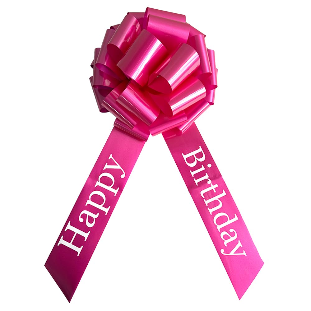 View 1 of 12 Inch Happy Birthday Big Rosy Bow, Big Bow for Present, Party Decorations, Christmas Events Bikes,Table Decorations and Party Events Decoration (Rosy, 12 Inch (Pack of 1))