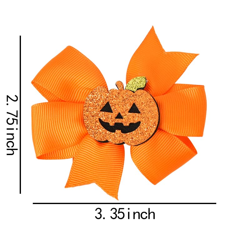 Miniatura 2 de Lazos para el pelo de Halloween, pinzas para el pelo de calabaza para niñas, lindos pasadores de Halloween para niñas pequeñas, clip de pelo con