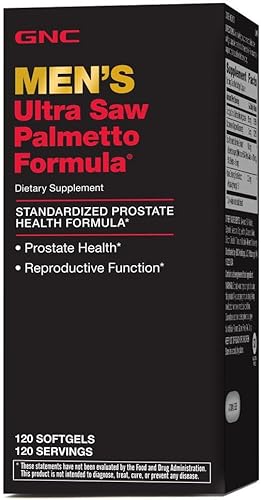 GNC Fórmula Ultra Saw Palmetto para hombre, apoya la función normal de la próstata, 120 cápsulas blandas