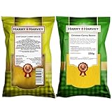 Harry Harvey Chip Shop Curry Sauce Powder 300g & Chinese Curry Sauce Powder 250g | Authentic Chippy & Takeaway Style Curry Mix | Easy Curry Sauce for Chips, Rice, Meat & Veg
