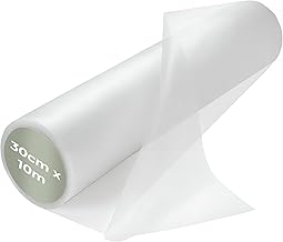 The Bead Shop 25 Micron Transparent Water Soluble Embroidery Topping Film - 30cm (12") x 10m Roll - Versatile for Machine Embroidery and Hand Sewing
