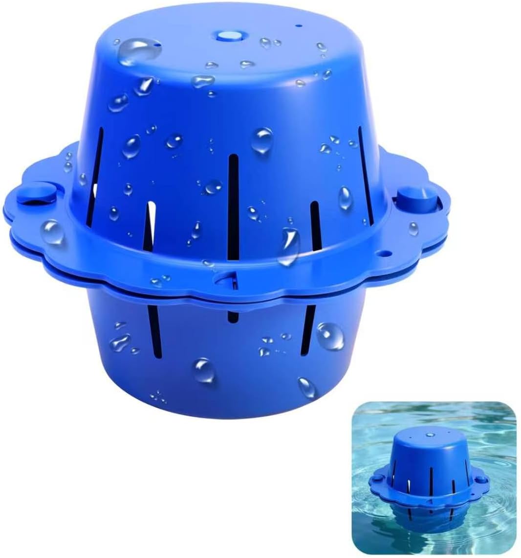 Dosificador de cloro para piscina flotante y hundible azul claro
