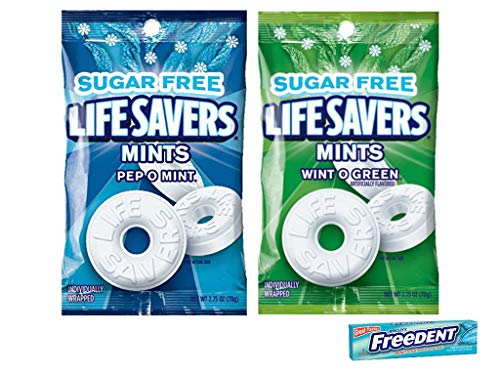 Life Savers Sugar Free Hard Candy Mints Variety Pack. Life Savers Wint-O-Green And Pep-O-Mint Sugar Free Hard Candy Plus Freedent Sample. Convenient One-Stop Shopping And Easy To Buy With 1 Click. #TOP1