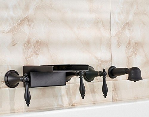 Robinet de baignoire encastré mural au design minimaliste en 5 pièces avec douchette haut de gamme