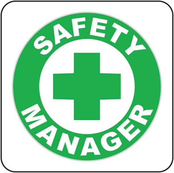 (3 Pack) Safety Manager Circle - Size: 2" Round Color: Green/White - Full Color Printed Sticker for Hard Hat, Helmet, Windows, Walls, Bumpers, Laptop, Lockers, etc.