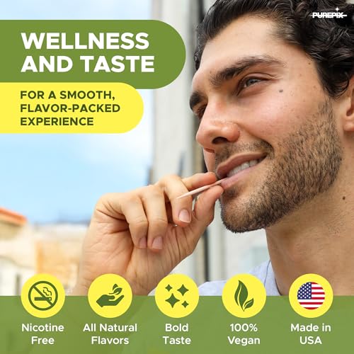 Image of Mullein Pix Flavored Toothpicks Infused with Mullein Leaf, Extra Thick Natural Alternative to the Hand-to-Mouth Habit, 2 Pack 5 Flavor Variety, Plant-Based Herbal Sticks, Nicotine Free, Kosher Vegan