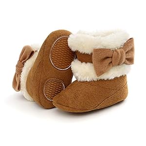 Aisprts Cotton Baby Booties Newborn for Unisex – with Warm Fleece Baby Boots – Anti Slip Soft Sole Baby Slippers…