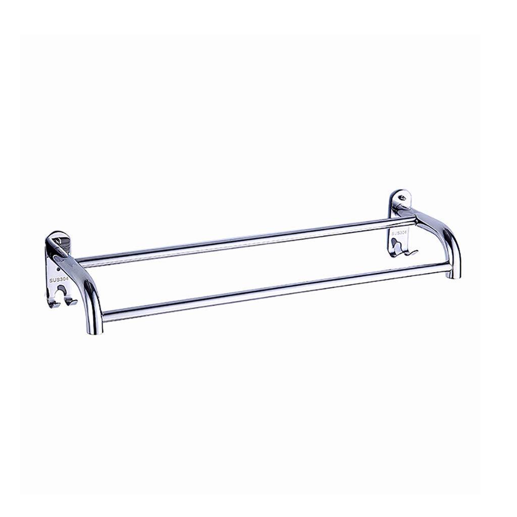 AYCDL Stainless Steel Double Towel Bar & Hook Wall-Mounted Towel Rack for Bathroom Space-Saving Towel Shelf Durable & Stylish Bathroom nizer