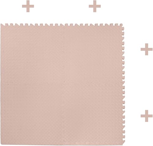 Miniatura 5 de HTTMT - 8 x (32 pies cuadrados) - Tapete rosa para gimnasio de 24 x 24 pulgadas de espuma EVA entrelazada para ejercicio, fitness, rompecabezas de