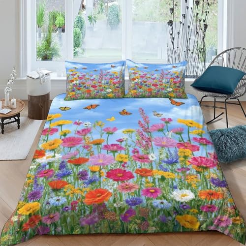 Housse de Couette Papillons 3D Parure de Lit Microfibre Douce de Qualité - 4