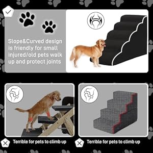 Foam-Dog-StairsSteps-for-Small-Dogs-for-High-Beds-Higher-Pet-StairsSteps-for-Tall-Bedsides-Up-to-26-28-InchesNon-Slip-Curved-Dog-Ramps-for-Small-Older-DogsCats-Injured-Black - Cucciolini Doodles Foam-Dog-StairsSteps-for-Small-Dogs-for-High-Beds-Higher-Pet-StairsSteps-for-Tall-Bedsides-Up-to-26-28-InchesNon-Slip-Curved-Dog-Ramps-for-Small-Older-DogsCats-Injured-Black