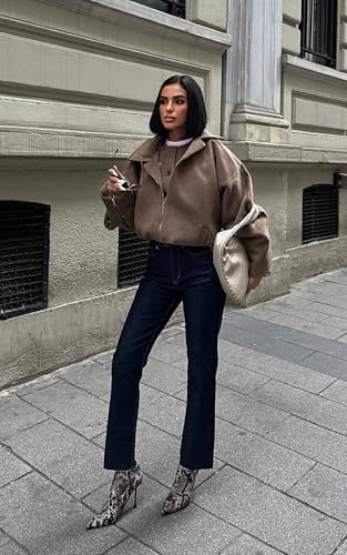 PIRAL Women's High-Rise Ankle Jeans – Classic Blue Straight-Leg Denim, 100% Cotton, 14” Rise & 26” Inseam, True to Size2