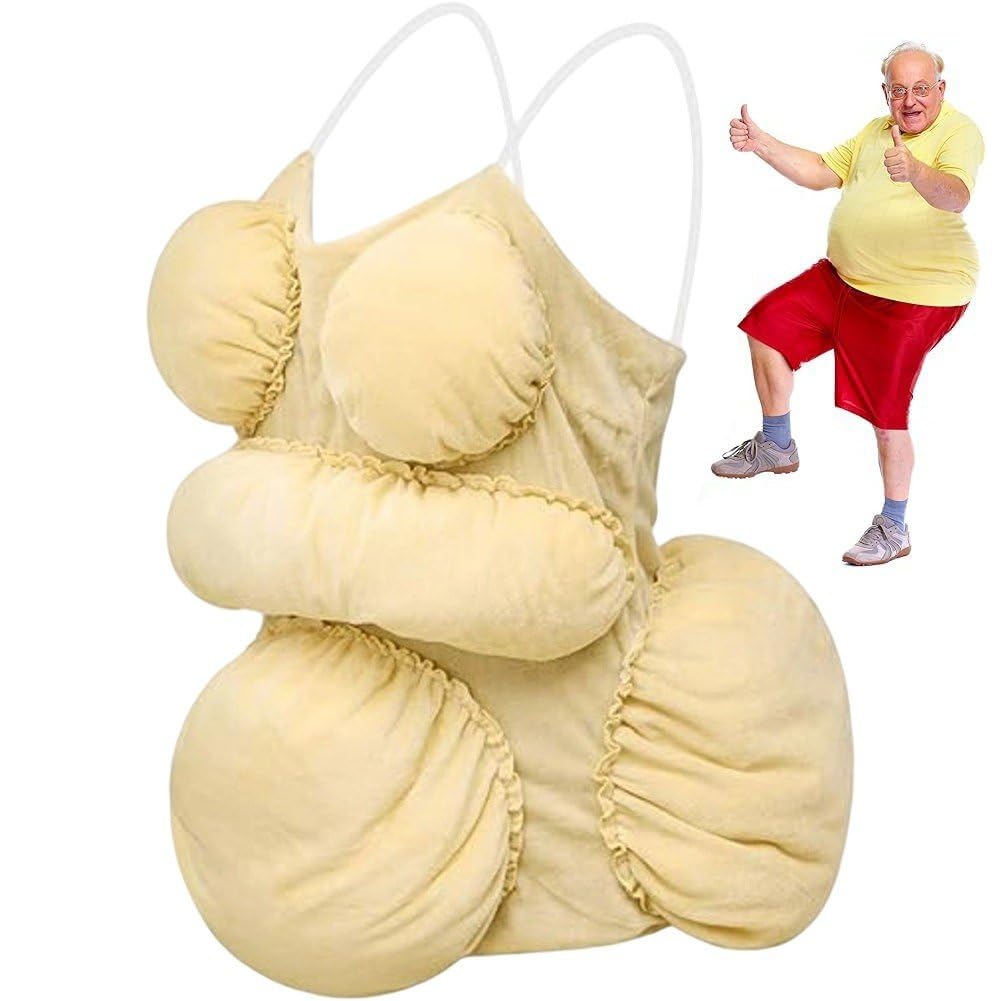 Sslvya Funny Fake Belly Butt Costume Accessories for Men Women Halloween Christmas Party Dress Up Cosplay Accessory
