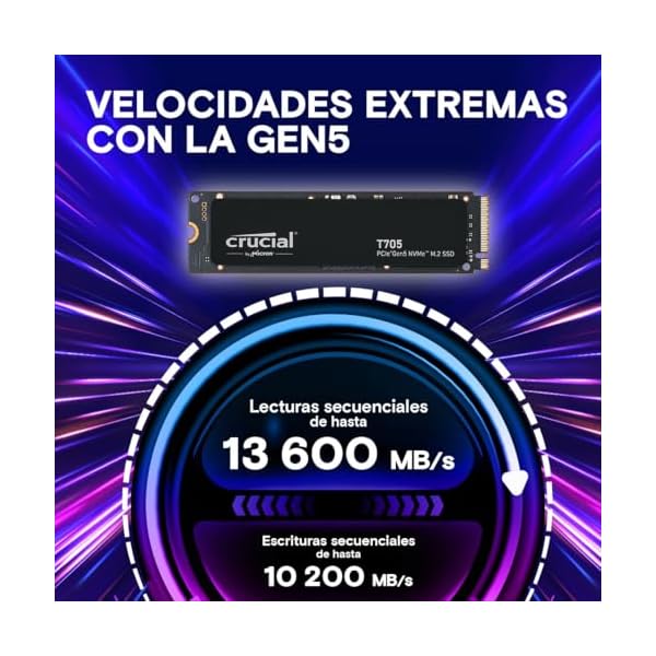 Crucial T705 SSD 1TB PCIe Gen5 M.2 Hasta 13.600MB/s - Image 3