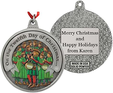 12th Day of Christmas Gallery Color Print Personalized Ornament IMC-Retail