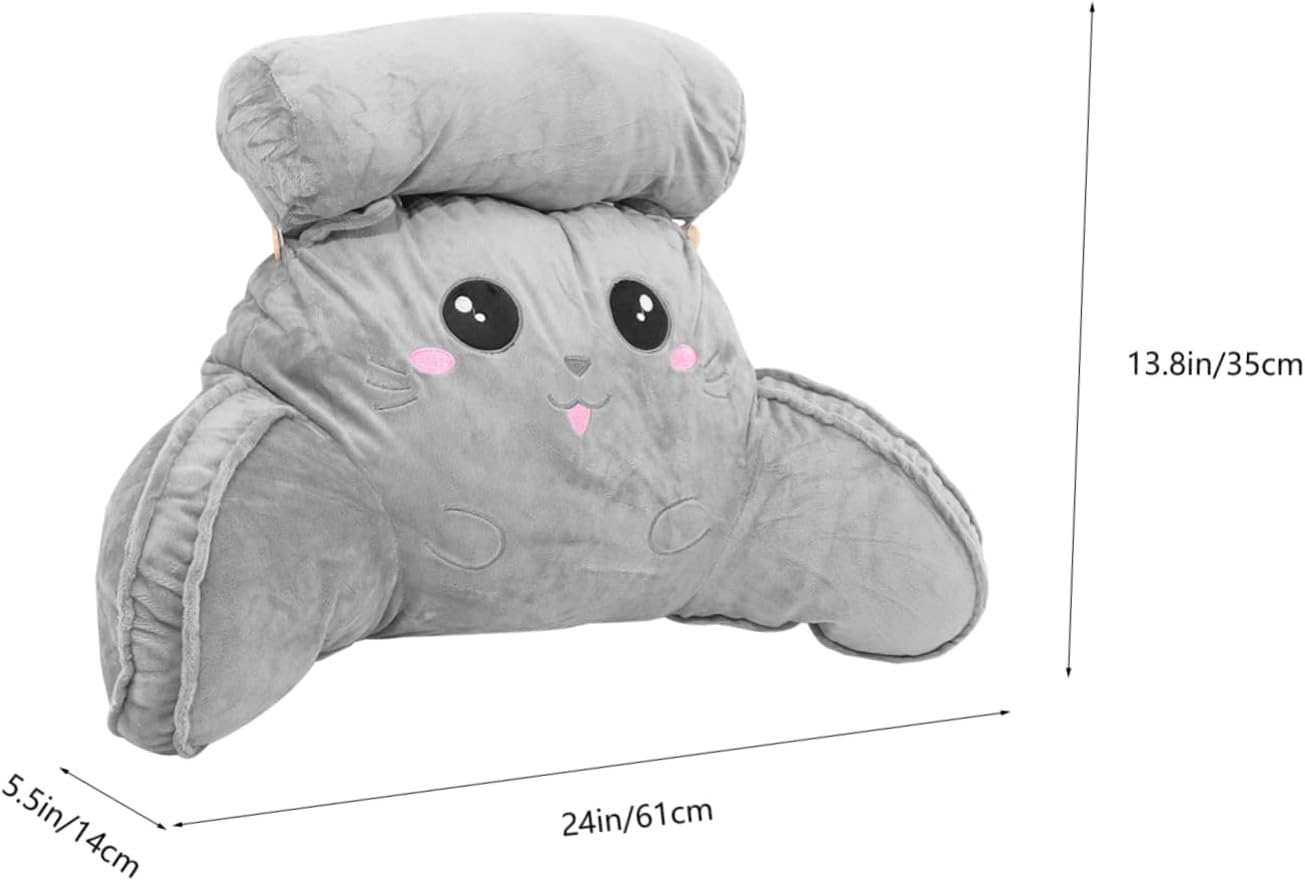 Sitting Bed Backrest Pillow with Arms Ergonomic Support Cushion for Office Home Use for Relaxation Reading and Watching Tv Soft Comfortable Design Medium