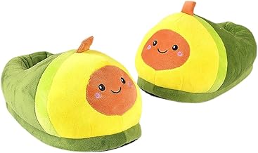 Women Slippers Cute Fuzzy Funny Cozy Non Slip Soft Plush Fruit Shoes for Bedroom, green