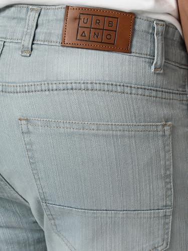 Image of Urbano Fashion Men's Straight Fit Washed Denim Jeans Stretchable