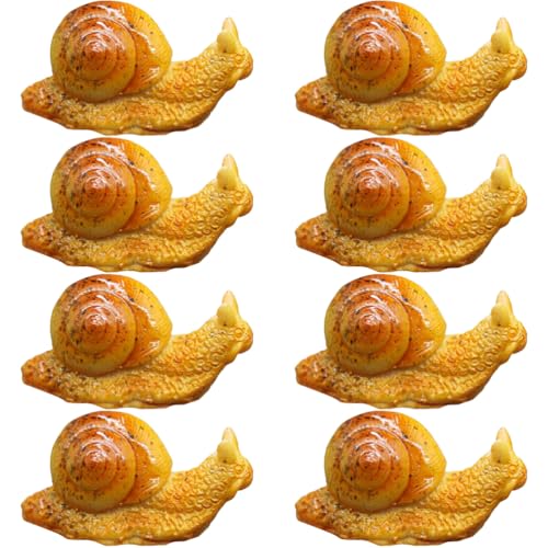 ifundom 8pcs Small Resin Snail Sculptures Micro Landscape Garden Decor Snail-shaped Miniature Figurines for Outdoor Patio and Bonsai Display