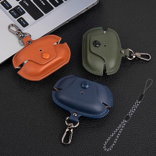 Image of Compatible with Sony WF-1000XM5 Case Cover with Keychain Hook Lanyard,Vintage Leather Case Designed for Sony Earbuds WF1000XM5 Case Cover (2023) for Women Men (Brown)