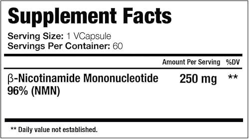 Miniatura 4 de Suplemento liposomal NMN de 250 mg - 60 cápsulas veganas para apoyar la producción de NAD+, energía celular y envejecimiento saludable - Sin OMG,