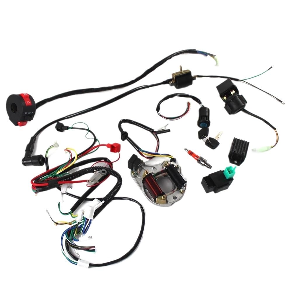 Cables De Transmisión para Motocicletas De 50 CC 70 CC 90 CC 110 CC Y 125 CC ATV Quad Mazo De Cables Eléctricos Arnés De Estator Cdi Kit De 6 Polos De Bobina