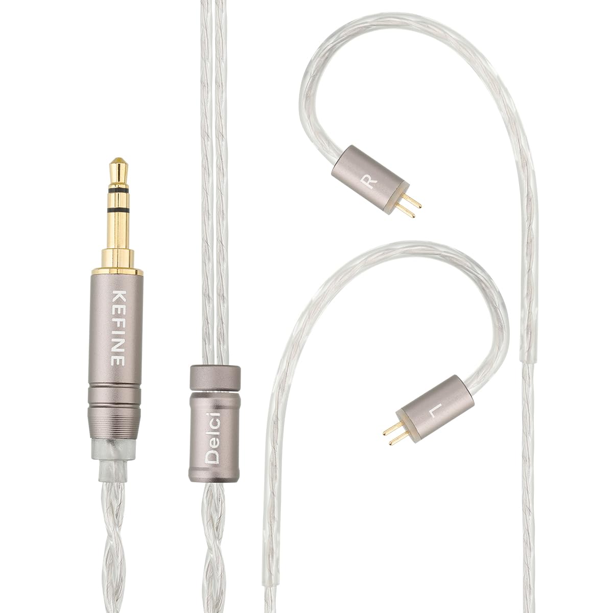 Kefine Delci AE 10 mm DLC+PU Diaframma Driver dinamico IEM, cablato in ear monitor, auricolari HiFi con suono trasparente e potente, due stili di sintonia (3,5 mm)