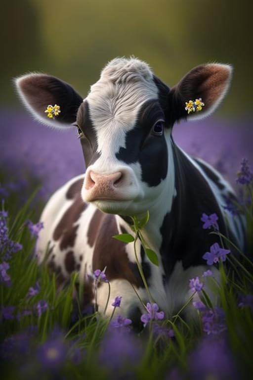 Treff Diamond Painting Kits for Adults,Dairy Cattle Pattern DIY 5D Full Drill Diamond Art,Suitable for Home Leisure and Wall Decoration 16x20 Inch